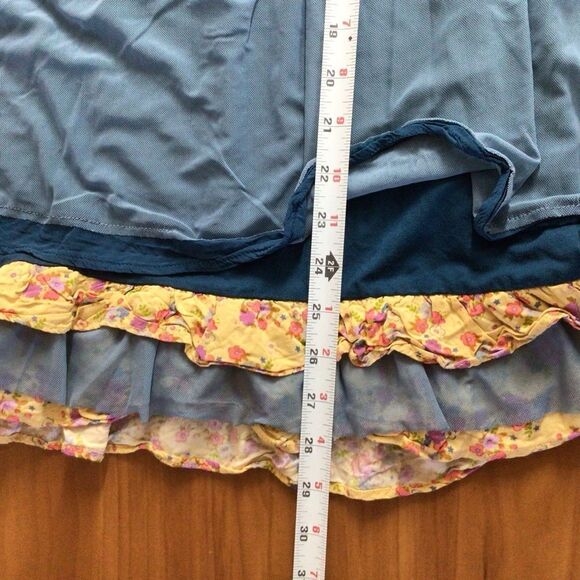 Woman’s Matilda‎ Jane School Spirit Multi Layer Floral Ruffle Blue Tunic Tank S - Picture 9 of 9
